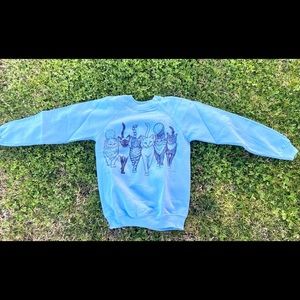 double sided vintage cat sweater crewneck marked medium fits more like a small